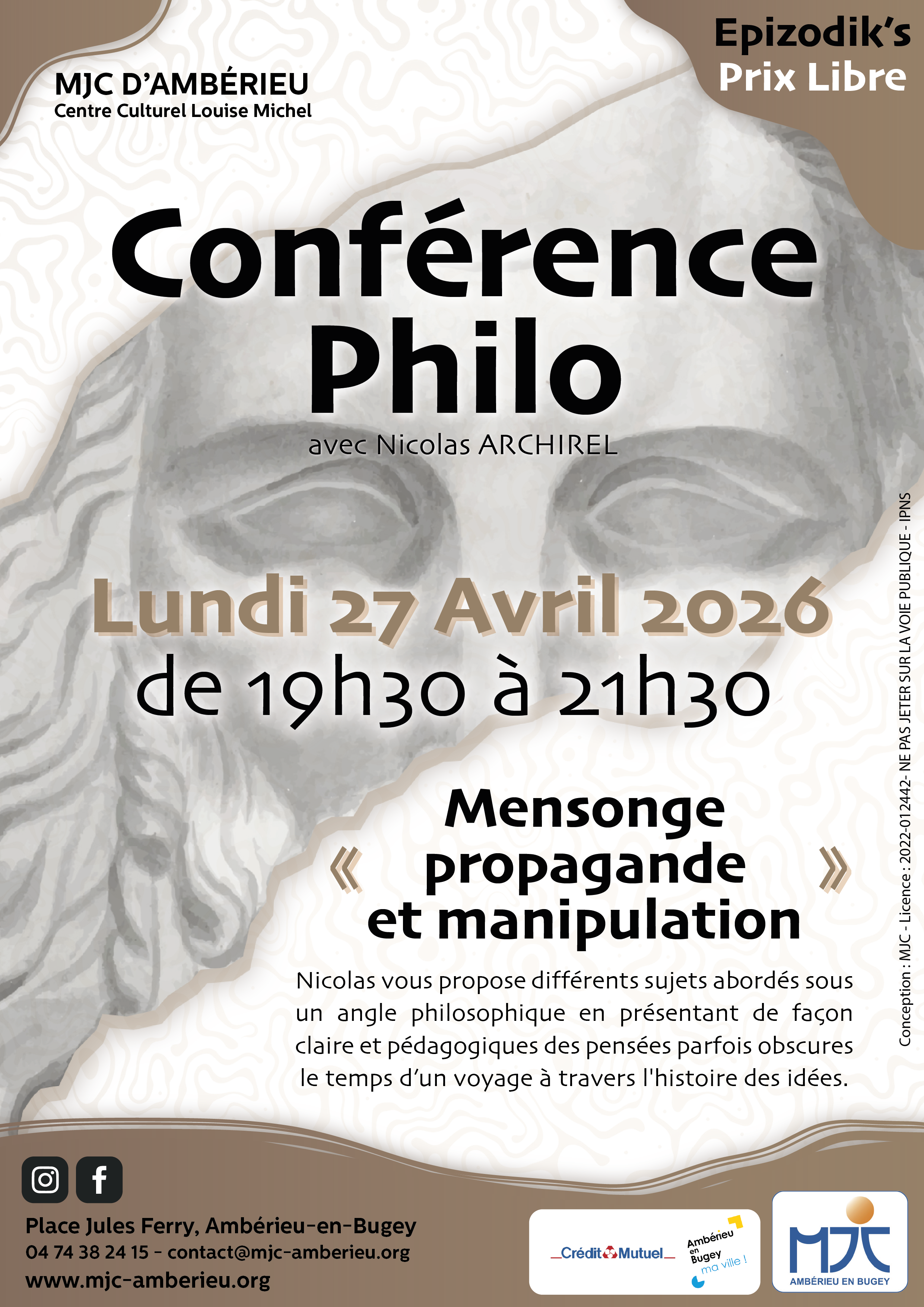 Lundi 27 Avril à 19h30